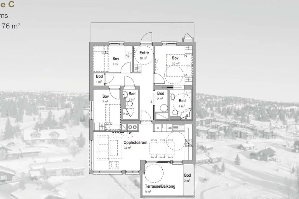 Beautiful Penthouse With Panoramic View At Sjusjoen Apartment Ngoại thất bức ảnh
